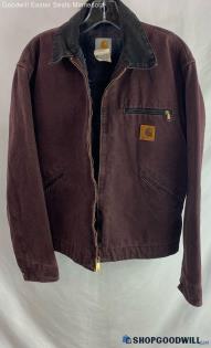 Carhartt Men's Dark Red Denim Jacket - Sz M