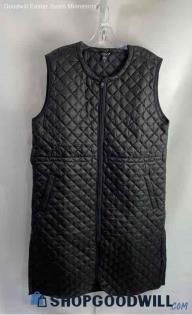 Athelta Women's Black Insulated Long Quilted Puffer Vest - Sz XL