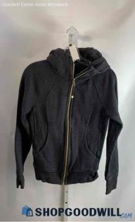 Lululemon Women's Charcoal Gray Slim Fit Zip Up Hoodie - Sz 4