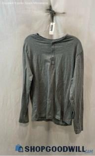 Patagonia Men's Heathered Gray Henley 1/4 Button Long Sleeve Shirt - Sz M