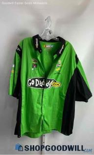 NASCAR Men's Green Logo Graphic Cup Series Racing Button Up - Sz 3X