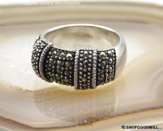 .925 Marcasite Chunky Sterling Ring 11.88g Size 7.75