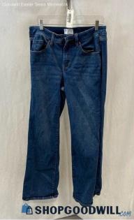 Lane Bryant Women's Dark Blue Washed High-Rise Wide Leg Straight Jeans - Sz 12L