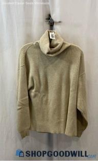 Free People Women's Tan Ribbed Slim Fit Turtleneck Sweater - Sz XS