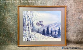 Flight Of The Ruffed Grouse Rory Mattson Signed 62/1000 Wildlife Print Framed