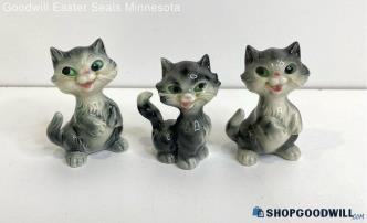 3PC Goebel W Germany Porcelain Mini Kitty Cat Figurines