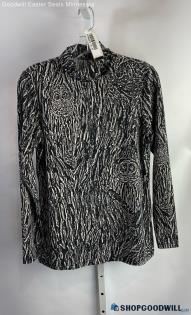 J. McLaughlin Women's Black/White Design Print Pullover Sweater - Sz S