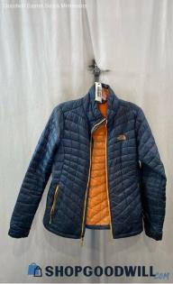 The North Face Women's Blue/Orange Insulated Quilted Lightweight Jacket - Sz S