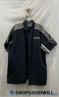 Victory Motorcycle Men's Black/Gray Button Up Shirt - Sz XL