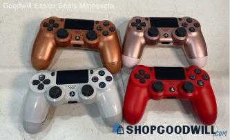 4pc Sony PlayStation 4 Wireless Video Game Controllers Red, Pink, Gray, Copper