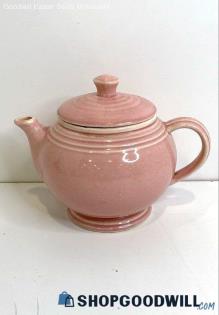 Vintage Made In Usa Pottery Pink Tea Pot W/ Lid