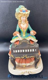 Madame Harpsichord Melody In Motion Musical Figurine 1987 Ceramic Vintage