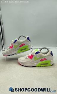 Nike Women's Air Max 90 White/Multicolor Synthetic Sneakers Sz 8