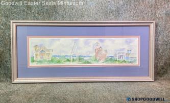 New England Ocean Coat D Burgese Signed 208/250 House Landscape Print Framed Art