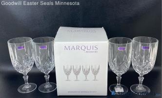 Marquis By Waterford Markham Iced Beverage Set Of 4 Crystal Glass Wine Cups