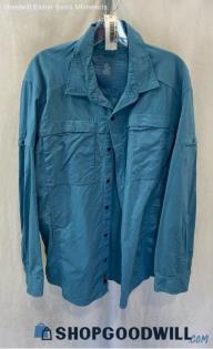 REI Men's Blue Long Sleeve Tech Button Up - Sz S