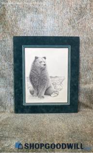 Relaxed Fluffy Bear Freda Ballard Signed 220/250 Wildlife Nature Art Print Matte