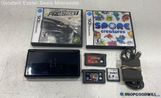 Onyx Black Nintendo DS Lite Handheld w/Games & Charger- Tested