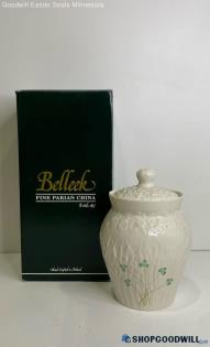 Belleek 'Daisy Biscuit Jar' W/ Lid Made In Ireland