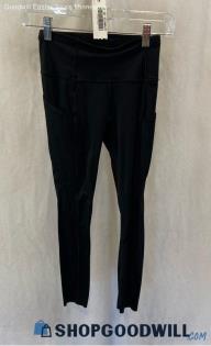 Lululemon Women's Black Side Pocket Cropped Active Leggings - Sz 2