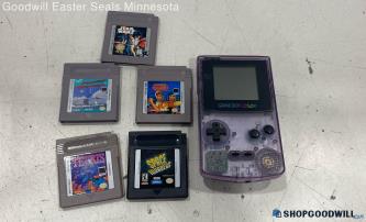 Atomic Purple Nintendo Game Boy Color CGB-001 w/Games- Tested