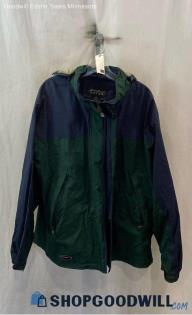 Eddie Bauer Men's Navy/Dark Green Full Zip Lightweight Tech Jacket - Sz L