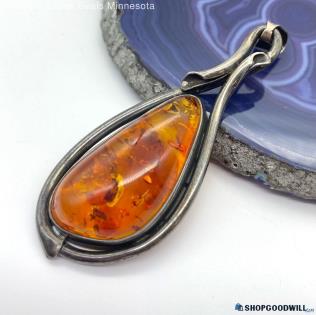 .925 Large Amber Pendant 9.18 grams