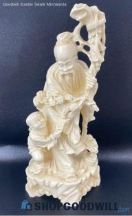 Shou Xin Gong Chinese God Of Longevity Statue Figurine Vintage Decorative