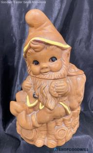 Vintage Twin Winton Gnome Dwarf Cookie Jar W Lid