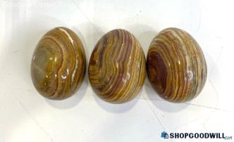 3PC Agate Onyx Stone Collectible Eggs