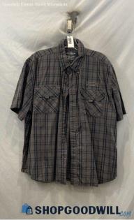 Polaris Men's Gray Plaid Button Up Shirt - Sz XL