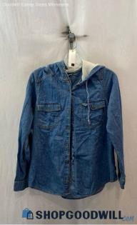 Columbia Women's Blue Chambray Button Up Lightweight Shacket - Sz M