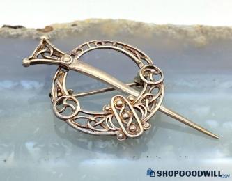 .925 Irish Celtic Penannular Brooch/Pin 3.67 grams