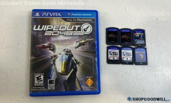 7 Sony PS Vita Game LOT - Wipeout Soul Sacrifice Lego Batman Little Deviants+