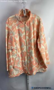 Chico's Women's Orange/Yellow Design Print Windbreaker Jacket - Sz 20/22