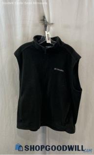 Columbia Men's Black Fleece Zip Up Sweater Vest - Sz XL