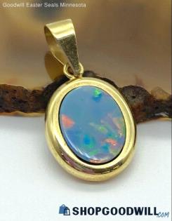 14K Yellow Gold Opal Pendant 0.84 grams