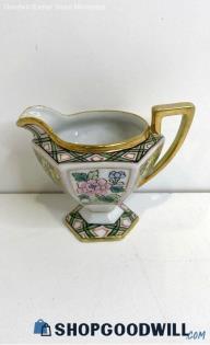 Vintage Nippon Hand Painted Porcelain Floral Creamer