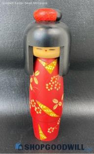 8 1/2" Hand Crafted Koekshi Doll Figurine Japanese Vintage Antique Decorative