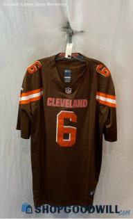 NFL Cleveland Browns Men's Brown/Orange Sleeve Stripe #6 MAYFIELD Jersey Sz XXL