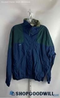 Columbia Men's VTG Navy/Green Rain Jacket - Sz L