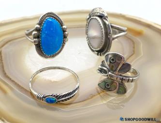 .925 Southwest Style Multi-Stone Rings 15.46g Sizes 5 - 10.75