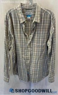 Columbia Men's Gray Plaid Long Sleeve Button Down - Sz L