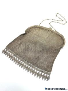 ALPACCA Vintage Silver-Tone Art Deco Style Mesh Purse