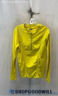 Athleta Women's Yellow Fitted Performance Long Sleeve Shirt - Sz XL