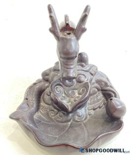 Backflow Dragon Incense Holder Buddhist Censer Ceramic