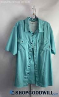 Columbia Men's Light Blue Ripstop Tech Button Up - Sz XLT