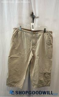 Columbia Women's Tan Lightweight Cargo Zipper Pocket Capri - Sz L