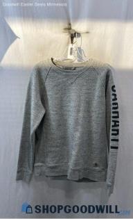 Carhartt Women's Heathered Gray Logo Graphic Fleece Lined Sweatshirt Sz L