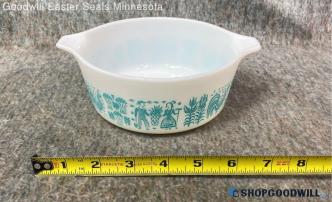 Pyrex Vtg Teal Butterprint Amish 6" 1.5 Pt Casserole Bowl Dish Kitchenware Home